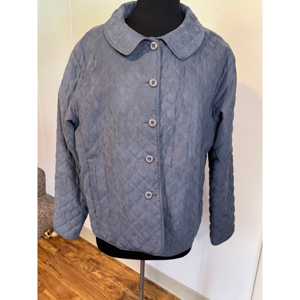 Cabelas Womens Quilted Jacket Periwinkle Blue Lightweight Outdoor Coat‎